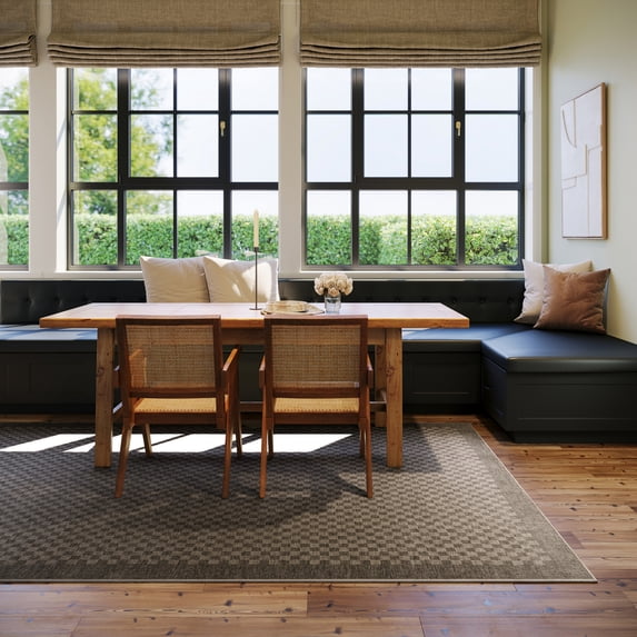 Rugs USA x Nate Berkus Watts Modern Checkered Washable Area Rug, 9' x 12', Watts Charcoal