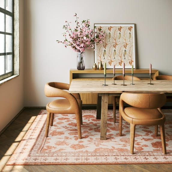 Rugs USA x Padma Lakshmi Botanica Hand-Tufted Botanical Wool-Blend Rug, 2' 6" x 6', Runner, Botanica Orange