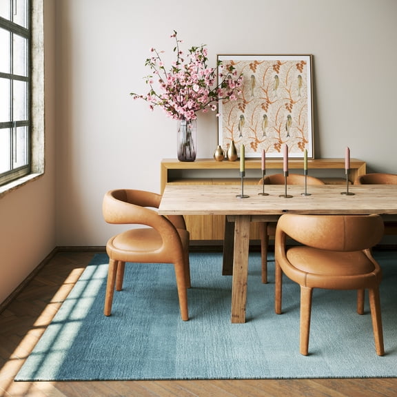 Rugs USA x Padma Lakshmi Ombre Hand Loomed Gradient Wool Rug, 2' 6" x 6', Runner, Ombre Blue
