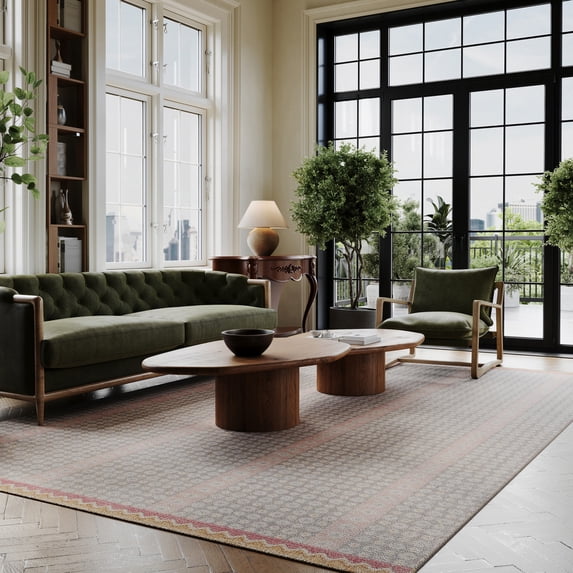 Rugs USA x Padma Lakshmi Pondicheri Hand-Tufted Striped Wool-Blend Rug, 4' x 6', Pondicheri Grey