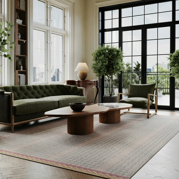 Rugs USA x Padma Lakshmi Pondicheri Hand-Tufted Striped Wool-Blend Rug, 7' 6" x 9' 6", Pondicheri Grey