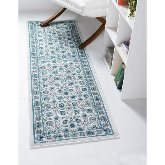 Rugs.com Aarhus Collection Rug – 6 Ft Runner Ivory Low Rug Perfect For Hallways, Entryways