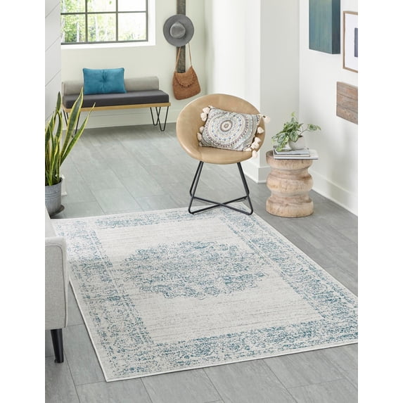 Rugs.com Aarhus Collection Rug – 8' x 10' Cream Low Rug Perfect For Living Rooms, Large Dining Rooms, Open Floorplans