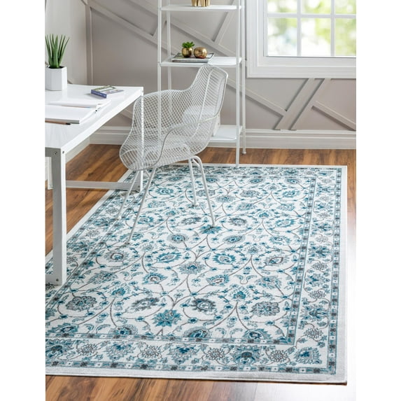 Rugs.com Aarhus Collection Rug – 8' x 10' Ivory Low Rug Perfect For Living Rooms, Large Dining Rooms, Open Floorplans