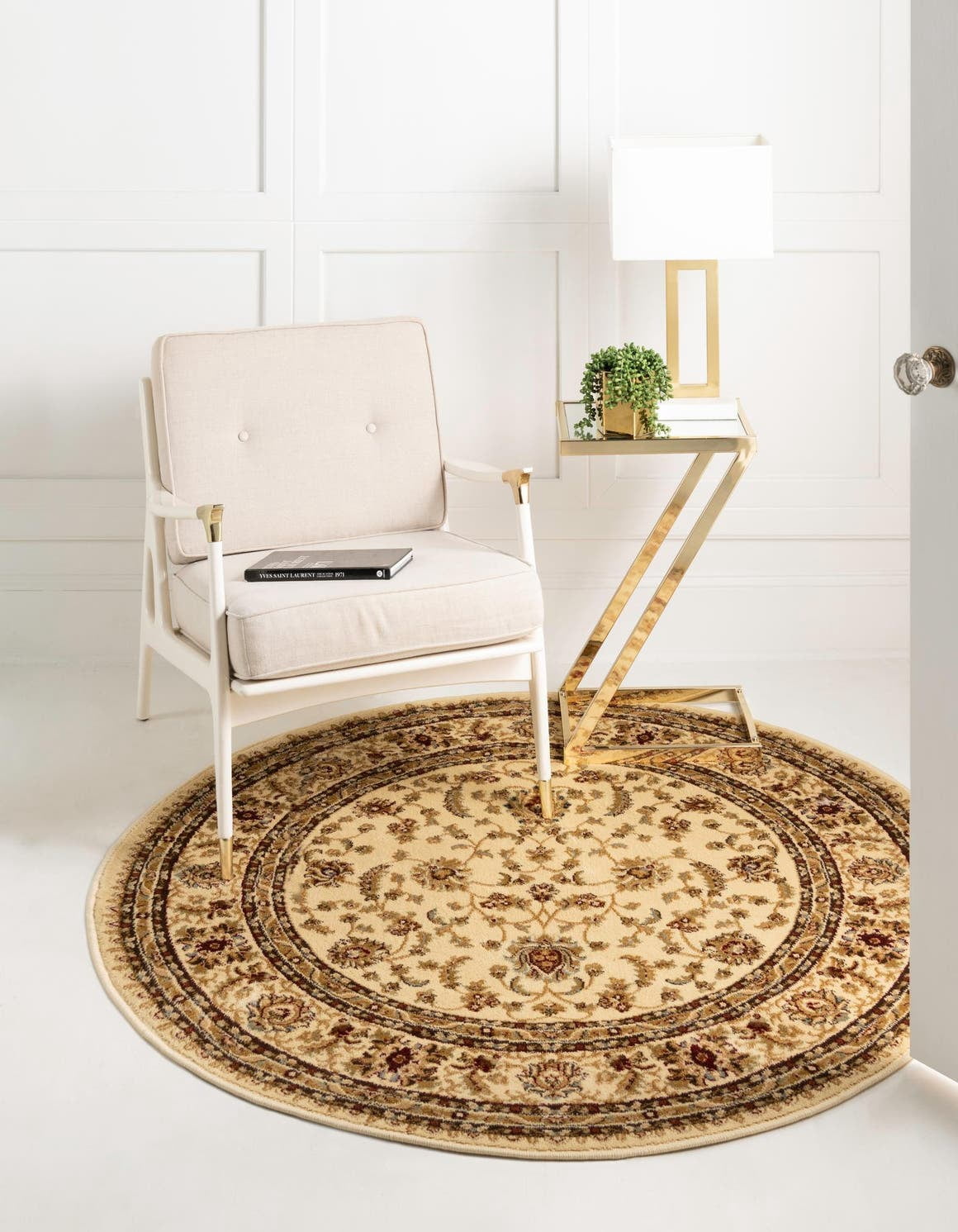 Rugs.com Aditi Collection Rug – 13 Ft Round Cream Low Rug Perfect For ...