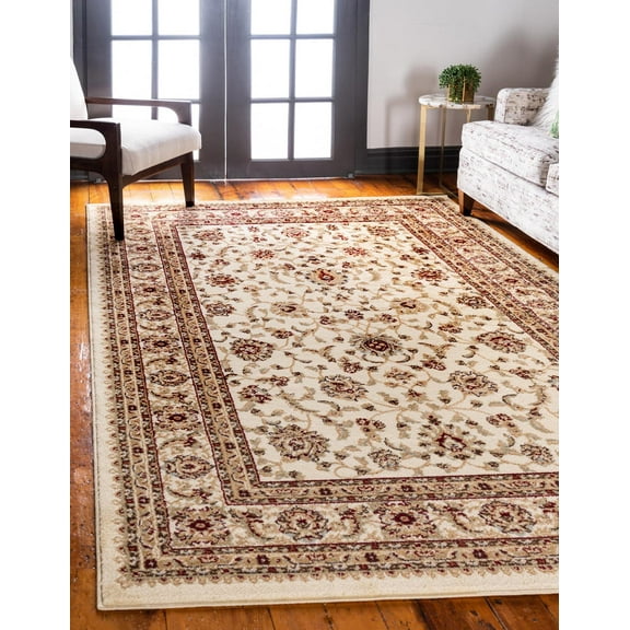 Rugs.com Aditi Collection Rug – 2' 2 x 3' Cream Low Rug Perfect For Living Rooms, Large Dining Rooms, Open Floorplans