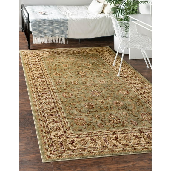 Rugs.com Aditi Collection Rug – 2' 2 x 3' Green Low Rug Perfect For Living Rooms, Large Dining Rooms, Open Floorplans