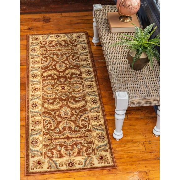 Rugs.com Aditi Collection Rug – 2' 2 x 6' Runner Brick Red Low Rug Perfect For Living Rooms, Large Dining Rooms, Open Floorplans