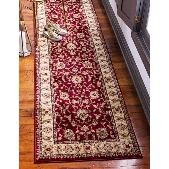 Rugs.com Aditi Collection Rug – 2' 2 x 6' Runner Red Low Rug Perfect For Living Rooms, Large Dining Rooms, Open Floorplans