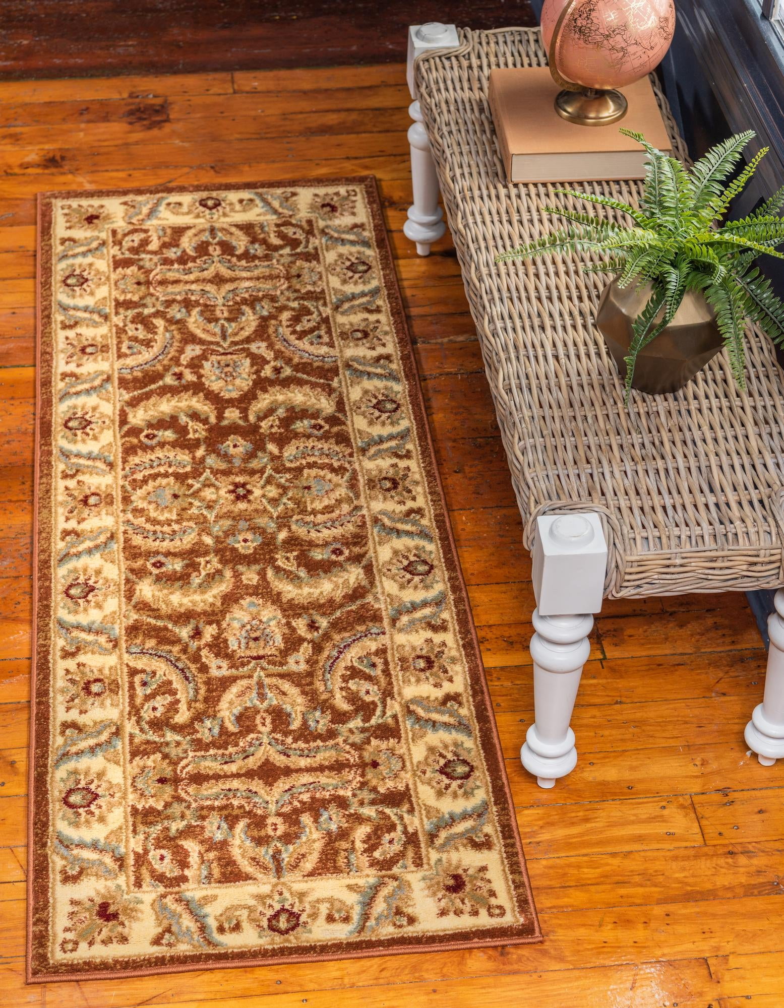 Rugs.com Aditi Collection Rug – 2' 7 x 10' Runner Brick Red Low Rug ...
