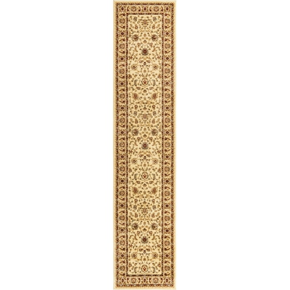 Rugs.com Aditi Collection Rug – 2' 7 x 12' Runner Cream Low Rug Perfect For Living Rooms, Large Dining Rooms, Open Floorplans
