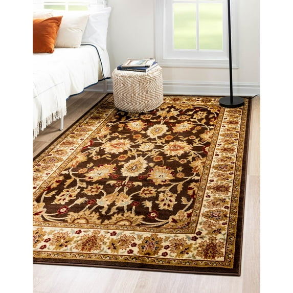 Rugs.com Aditi Collection Rug – 3' 3 x 5' 3 Brown Low Rug Perfect For Living Rooms, Large Dining Rooms, Open Floorplans