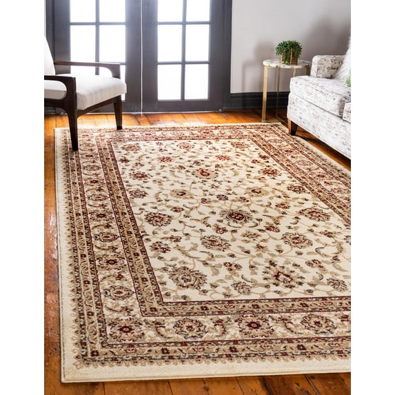 Rugs.com Aditi Collection Rug – 4' x 6' Cream Low Rug Perfect For Living Rooms, Large Dining Rooms, Open Floorplans