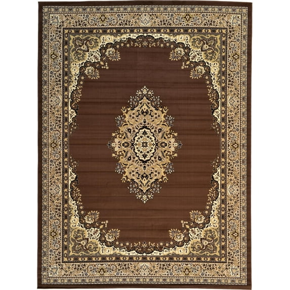 Rugs.com Amaya Collection Rug – 10' x 13' Brown Medium Rug Perfect For Living Rooms, Large Dining Rooms, Open Floorplans