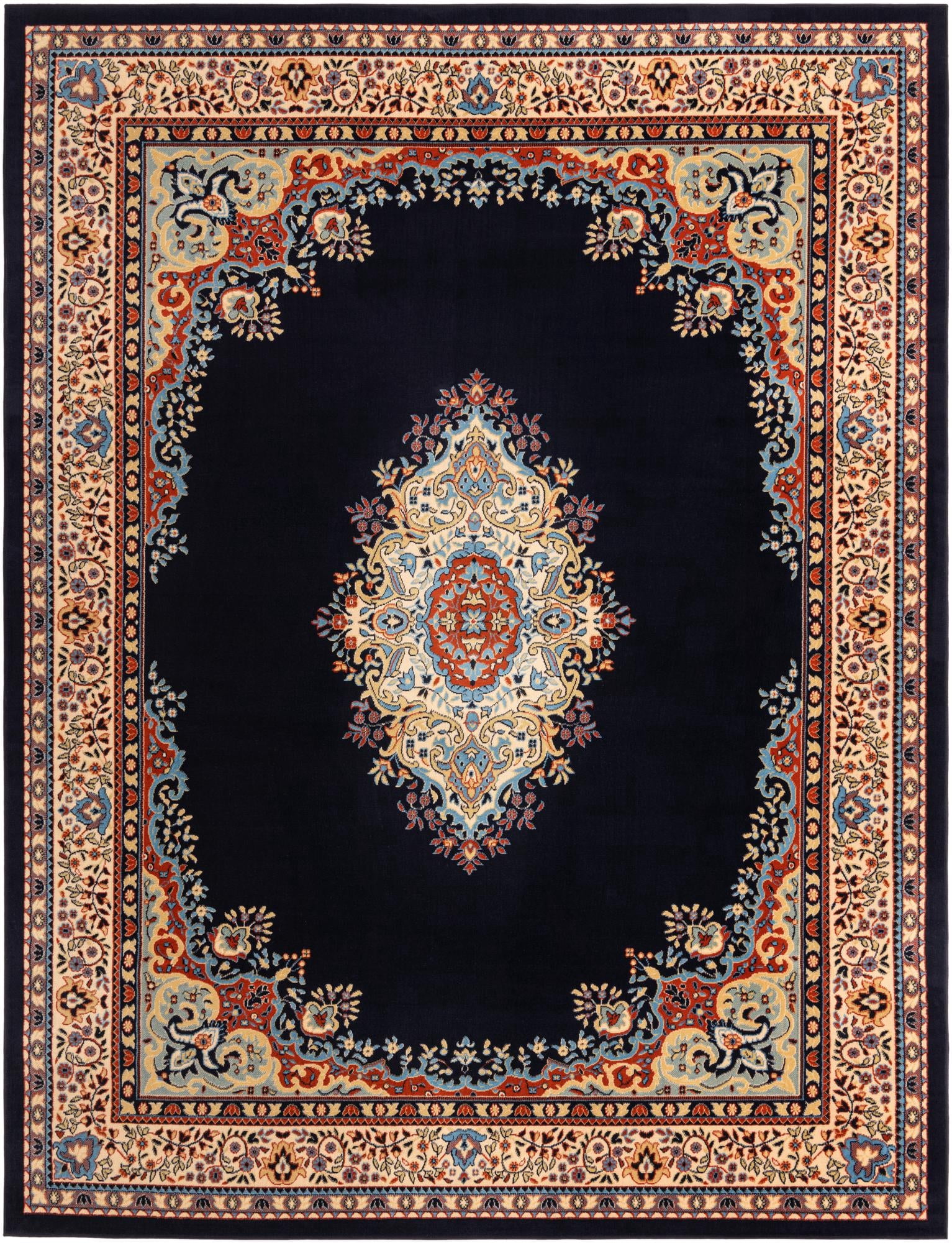 Blue Rug Plan Rugs.com Amaya Collection Rug – 10' x 13' Navy Blue Medium Rug Perfect ...