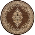 thumbnail image 1 of Rugs.com Amaya Collection Rug – 8 Ft Round Brown Medium Rug Perfect For Kitchens, Dining Rooms, 1 of 9