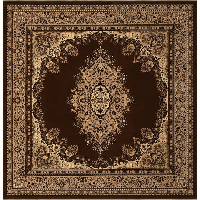 Rugs.com Amaya Collection Rug – 8 Ft Square Brown Medium Rug Perfect ...