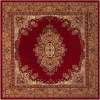 Rugs.com Amaya Collection Rug – 8 Ft Square Burgundy Medium Rug Perfect For Living Rooms, Kitchens, Entryways