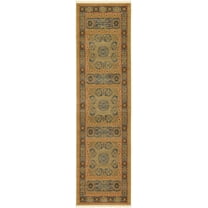 Rugs.com Amina Collection Rug – 10 Ft Runner Blue Medium-Pile Rug Perfect For Hallways, Entryways