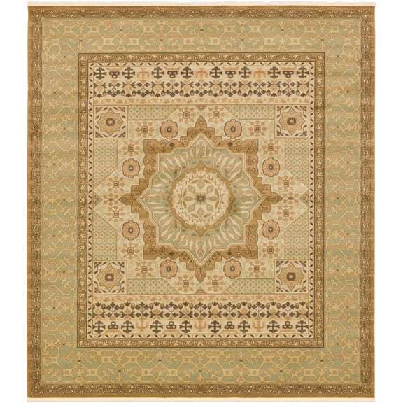 Rugs.com Amina Collection Rug – 10' x 11' 4 Cream Flatweave Rug Perfect For Living Rooms, Large Dining Rooms, Open Floorplans