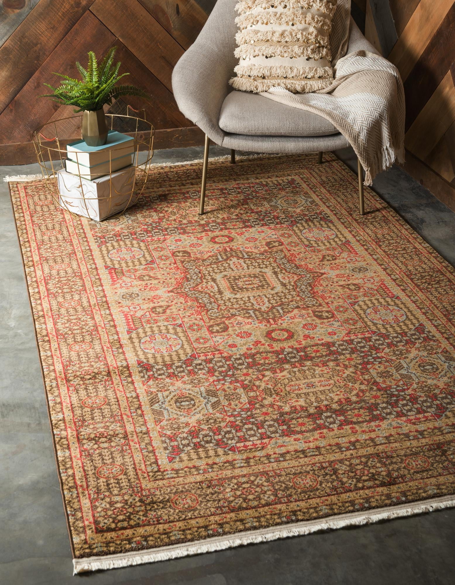 Rugs.com Amina Collection Rug – 2' x 3' Brown Flatweave Rug Perfect For ...