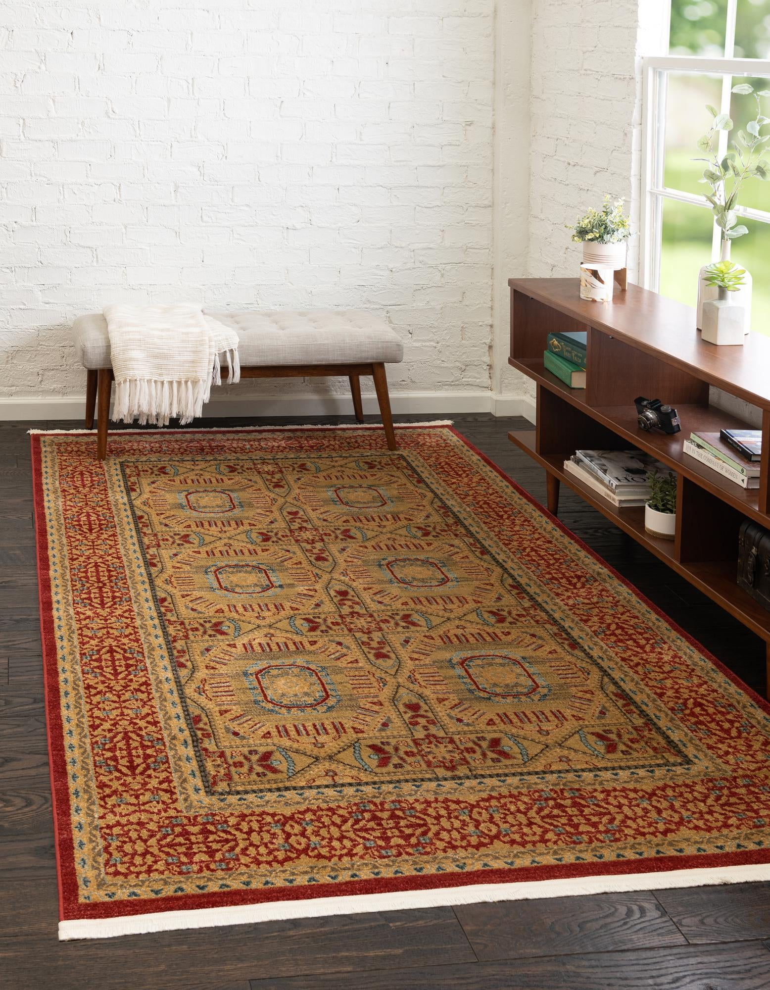 Rugs.com Amina Collection Rug – 2' x 3' Red Flatweave Rug Perfect For ...