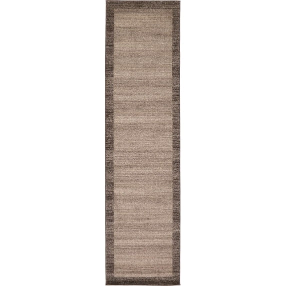Rugs.com Angelica Collection Rug – 10 Ft Runner Light Brown Medium Rug Perfect For Hallways, Entryways
