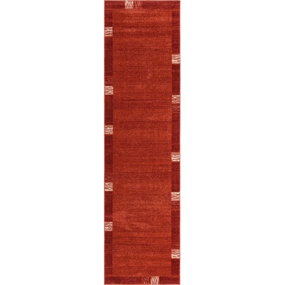 Rugs.com Angelica Collection Rug – 10 Ft Runner Terracotta Medium Rug Perfect For Hallways, Entryways
