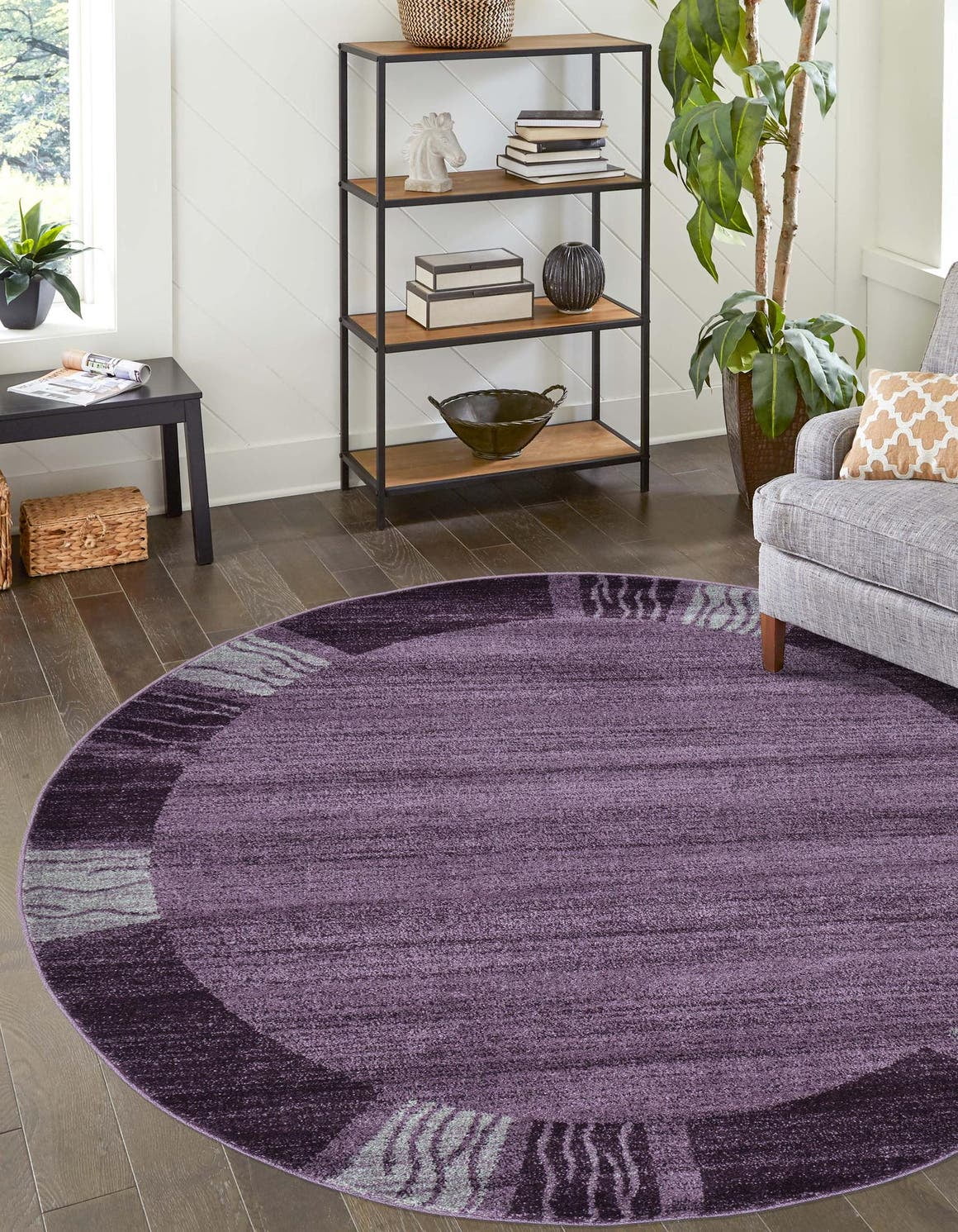 Deep Violet Rug Rugs.com Angelica Collection Rug – 4 Ft Round Violet Medium Rug Perfect ...
