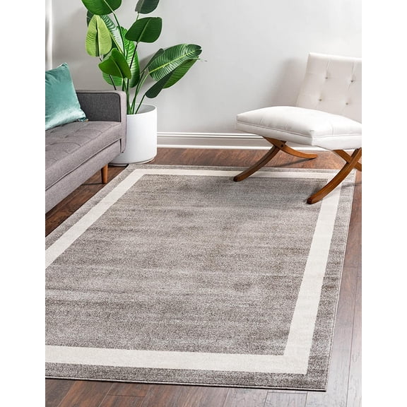 Rugs.com Angelica Collection Rug – 4' x 6' Gray Medium Rug Perfect For Entryways, Kitchens, Breakfast Nooks, Accent Pieces