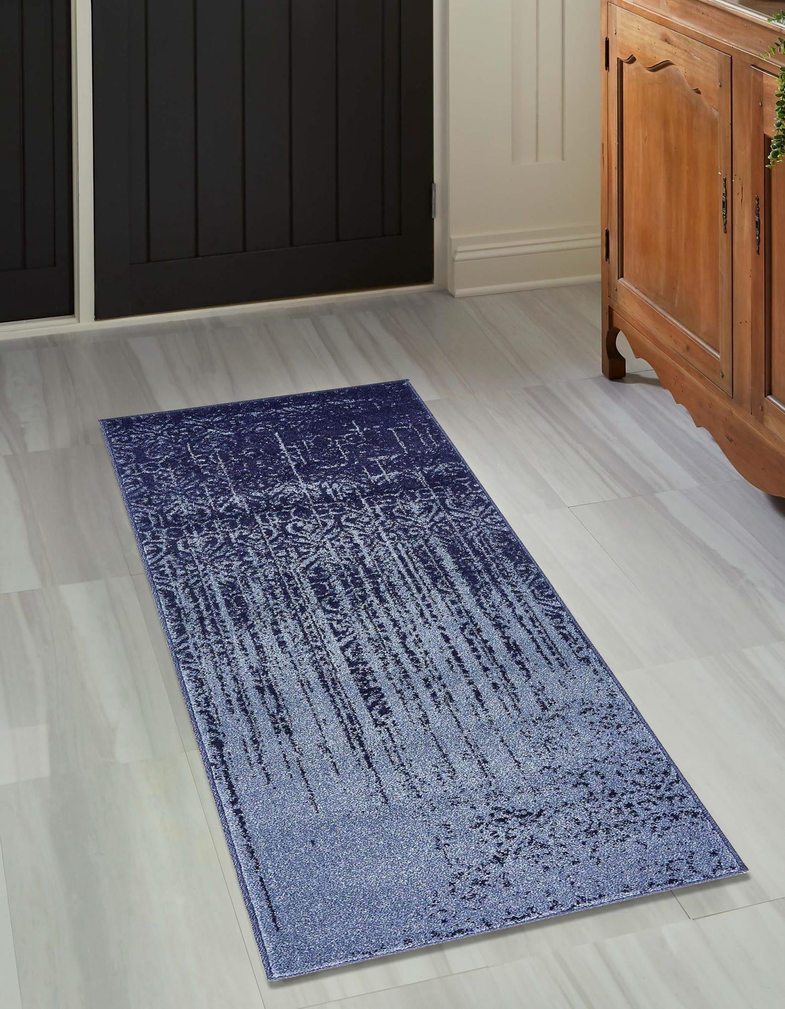 Rugs.com Angelica Collection Rug – 6 Ft Runner Blue Medium Rug Perfect ...