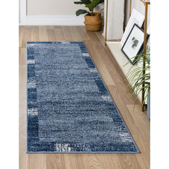 Rugs.com Angelica Collection Rug – 6 Ft Runner Light Blue Medium Rug Perfect For Hallways, Entryways