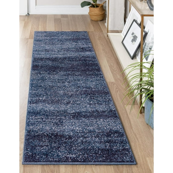 Rugs.com Angelica Collection Rug – 6 Ft Runner Navy Blue Medium Rug Perfect For Hallways, Entryways