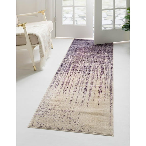 Rugs.com Angelica Collection Rug – 6 Ft Runner Purple Medium Rug Perfect For Hallways, Entryways