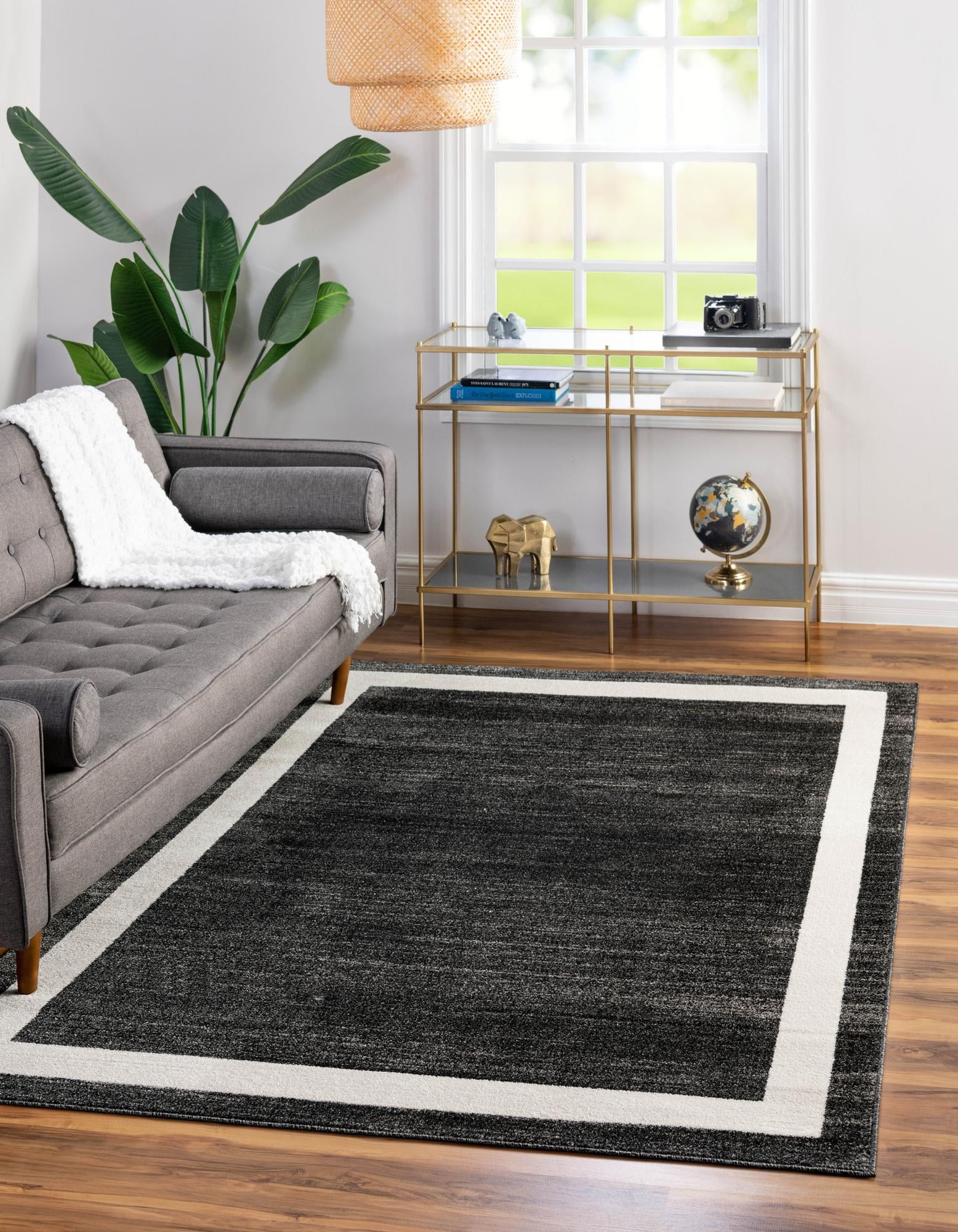 Rugs.com Angelica Collection Rug – 6' x 9' Black Medium Rug Perfect For ...