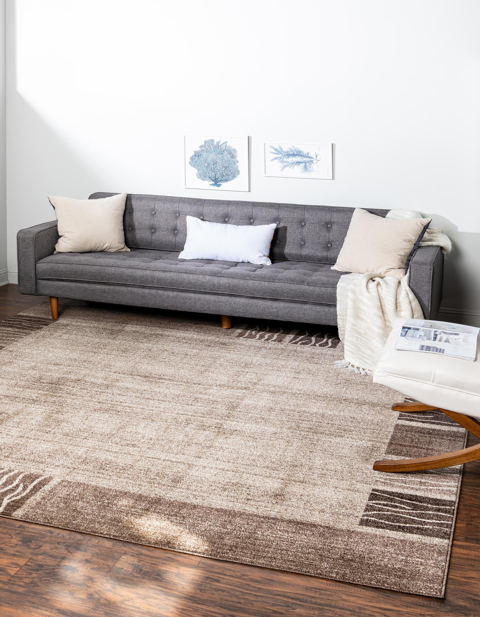 Rugs.com Angelica Collection Rug – 8 Ft Square Dark Beige Medium Rug ...