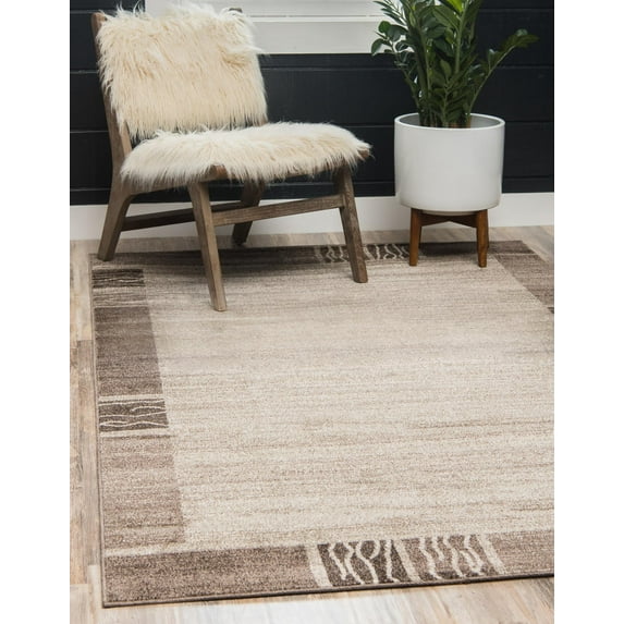 Rugs.com Angelica Collection Rug – 9' x 12' Dark Beige Medium Rug Perfect For Living Rooms, Large Dining Rooms, Open Floorplans