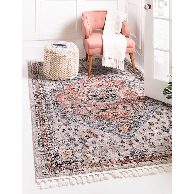 Rugs.com Aramis Collection Rug – 5' x 8' Gray Medium Rug Perfect For ...