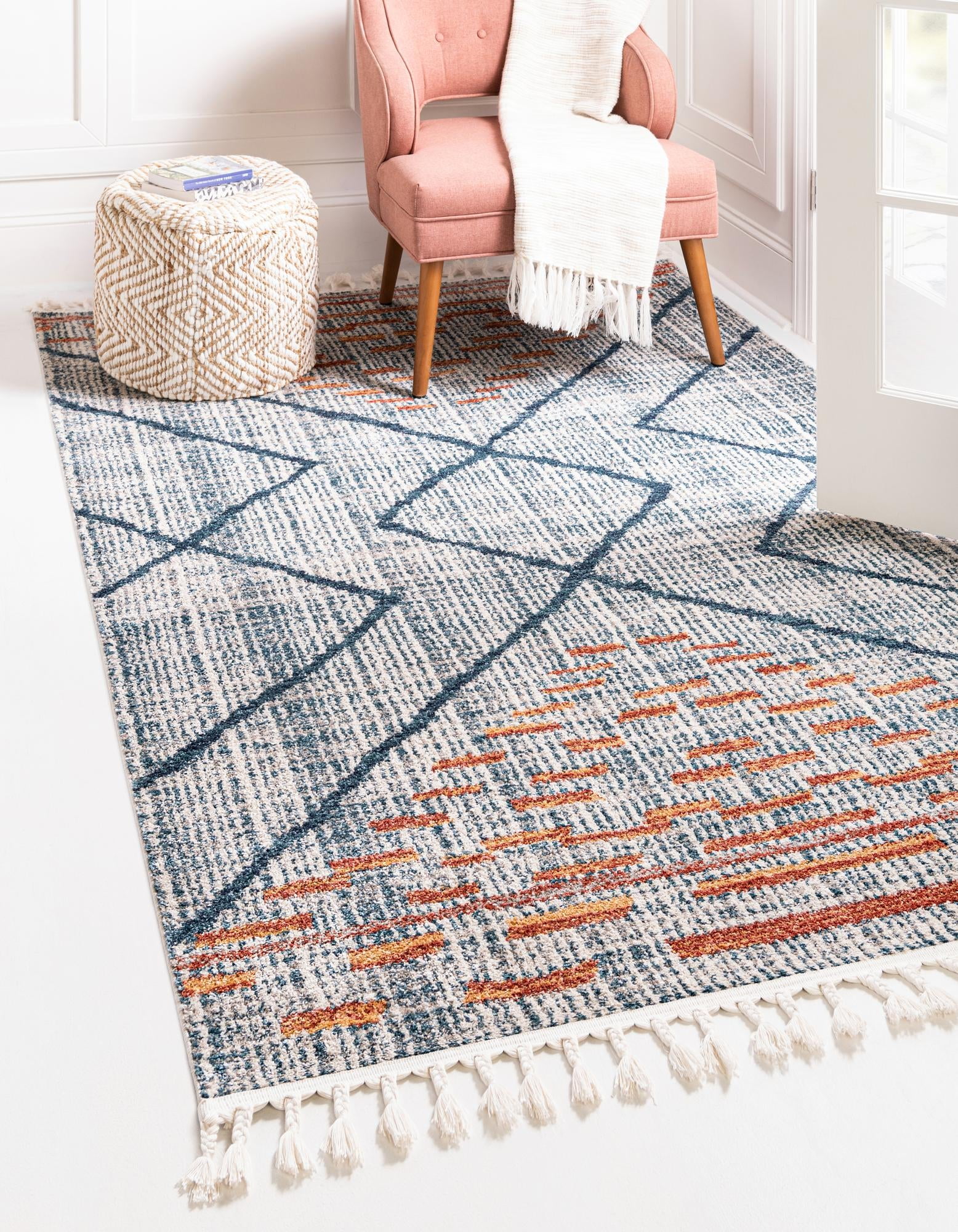 Rugs.com Aramis Collection Rug – 6' x 9' Blue Medium Rug Perfect For ...
