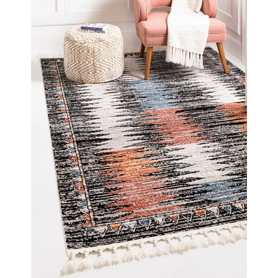 Rugs.com Aramis Collection Rug – 6' x 9' Multi Medium Rug Perfect For Bedrooms, Dining Rooms, Living Rooms