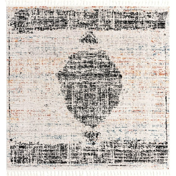Rugs.com Aramis Collection Rug – 8 Ft Square Ivory Medium Rug Perfect For Living Rooms, Kitchens, Entryways