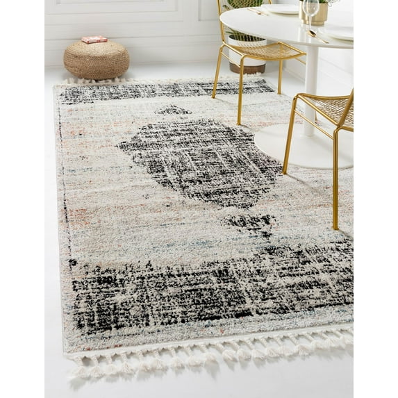 Rugs.com Aramis Collection Rug – 9' x 12' Ivory Medium Rug Perfect For Living Rooms, Large Dining Rooms, Open Floorplans