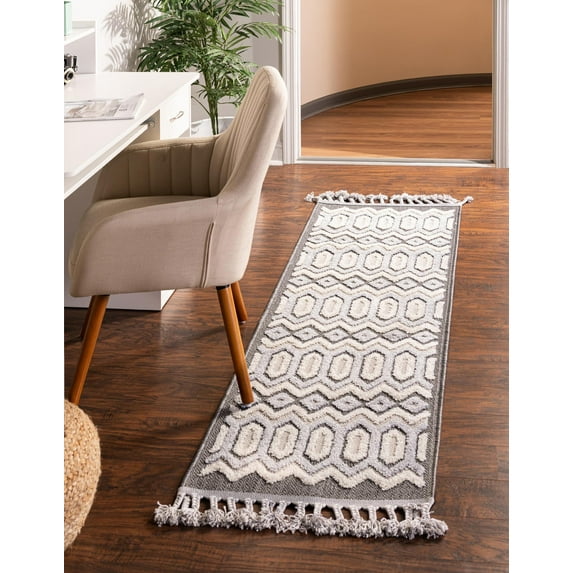 Rugs.com Arlo Collection Rug – 12 Ft Runner Charcoal Medium Rug Perfect For Hallways, Entryways