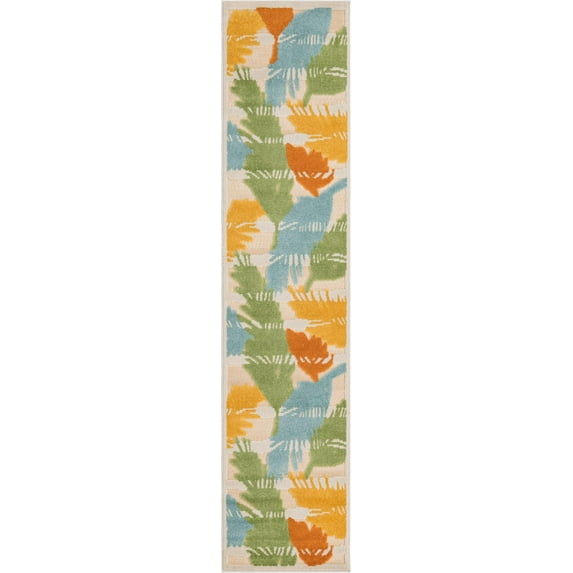 Rugs.com Aruba Outdoor Collection Rug – 10 Ft Runner Beige Low-Pile Rug Perfect For Any Outdoor Space, Hallways, Entryways