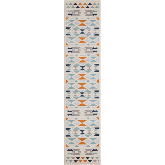 Rugs.com Aruba Outdoor Collection Rug – 10 Ft Runner Gray Low-Pile Rug Perfect For Any Outdoor Space, Hallways, Entryways
