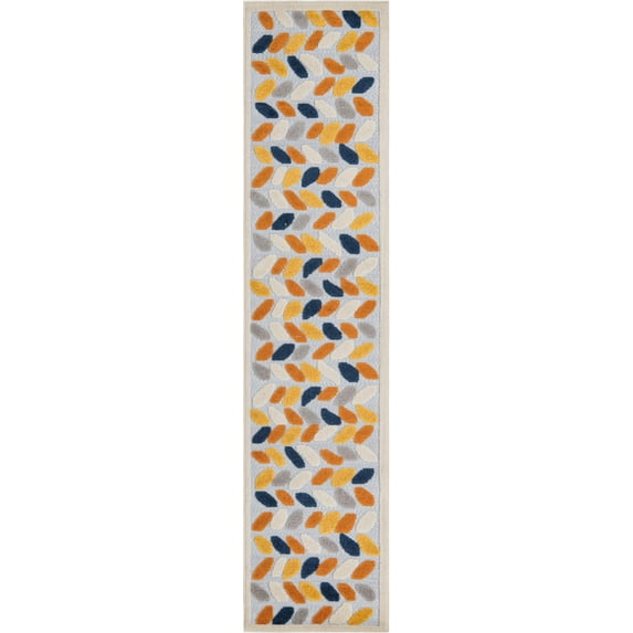 Rugs.com Aruba Outdoor Collection Rug – 10 Ft Runner Gray Low-Pile Rug Perfect For Any Outdoor Space, Hallways, Entryways