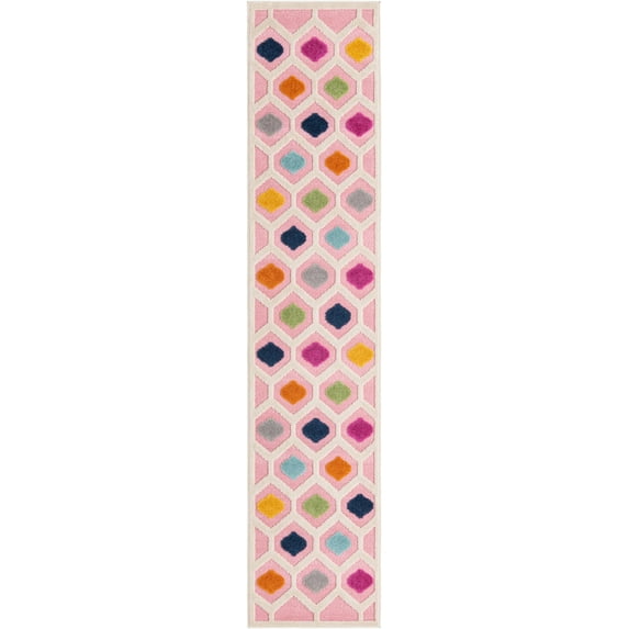 Rugs.com Aruba Outdoor Collection Rug – 10 Ft Runner Pink Low-Pile Rug Perfect For Any Outdoor Space, Hallways, Entryways