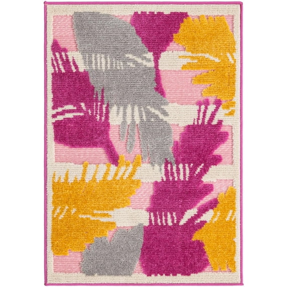 Rugs.com Aruba Outdoor Collection Rug – 2' x 3' Pink Low-Pile Rug Perfect For Any Outdoor Space, Entryways, Kitchens, Breakfast Nooks, Accent Pieces