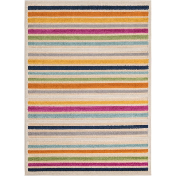 Rugs.com Aruba Outdoor Collection Rug – 4' x 6' Beige Low-Pile Rug Perfect For Any Outdoor Space, Entryways, Kitchens, Breakfast Nooks, Accent Pieces