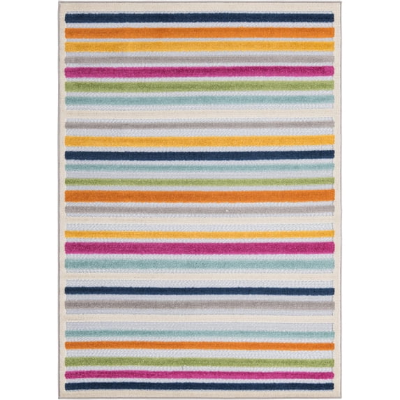 Rugs.com Aruba Outdoor Collection Rug – 4' x 6' Gray Low-Pile Rug Perfect For Any Outdoor Space, Entryways, Kitchens, Breakfast Nooks, Accent Pieces
